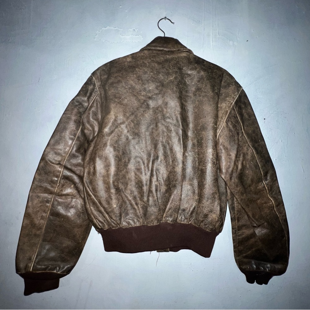 23x24 Vintage Banana Republic Leather Jacket Brown Size 40 - Picture 8 of 9